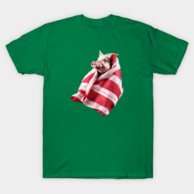 Funny Festive Pigs in Blankets Christmas Pun 2 T-Shirt by taiche